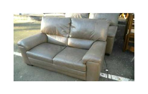 CANAPE CUIR CHATEAUX D'AX TAUPE