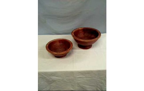 SCHALE HANDARBEIT HOLZ 2ER-SET AFRIKANSICH