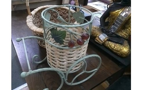 PORTE BOUTEILLE PAILLE ET FER