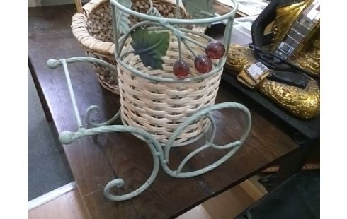 PORTE BOUTEILLE PAILLE ET FER