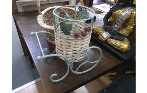 PORTE BOUTEILLE PAILLE ET FER