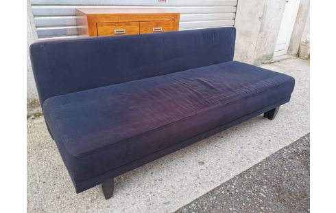 CANAPE LIT TISSU NOIR 2 PLACES