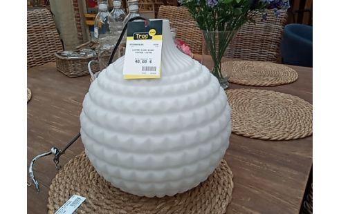 LUSTRE GLOBE BLANC VINTAGE