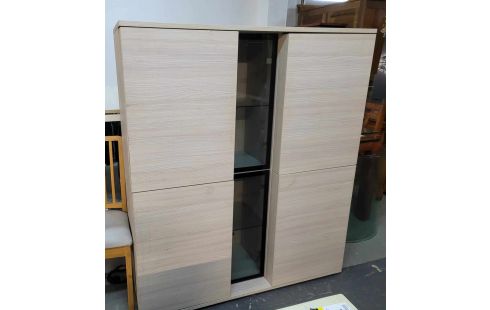 MEUBLE BAR 4 PORTES 2 PORTES BOIS GRISE