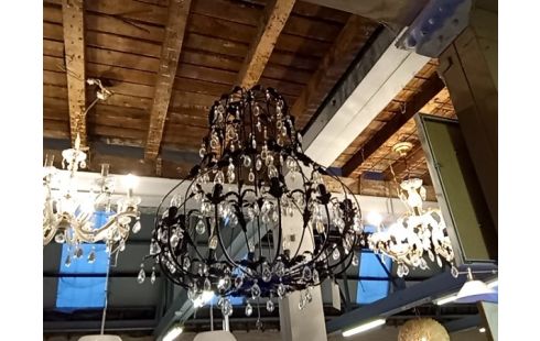 LUSTRE metal feuilles et breloques 1m/85cm