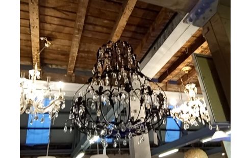 LUSTRE metal feuilles et breloques 1m/85cm