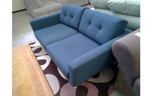 CANAPE BLEU 2 PLACES TISSU