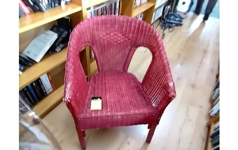 FAUTEUIL Rotin rouge