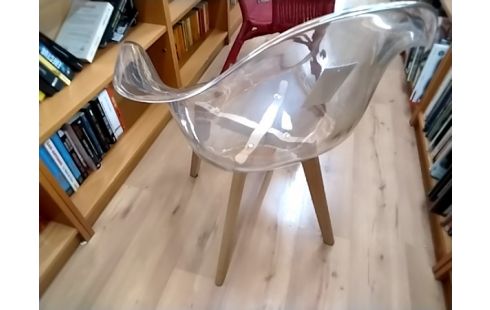 FAUTEUIL Chaise transparent 1 pied collé