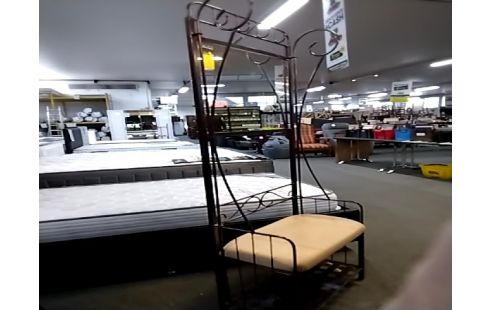 VESTIAIRE METAL ASSISE beige miroir