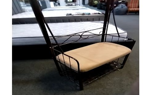 VESTIAIRE METAL ASSISE beige miroir