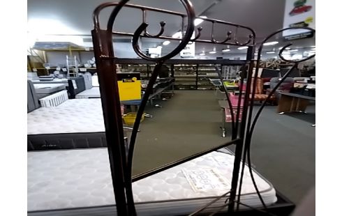 VESTIAIRE METAL ASSISE beige miroir