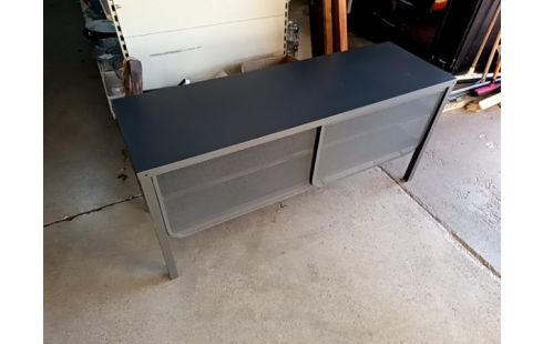 MEUBLE TV MÉTAL GRIS