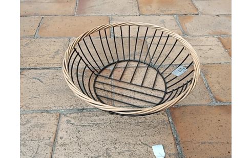 PANIER osier et metal noir pour les fruits