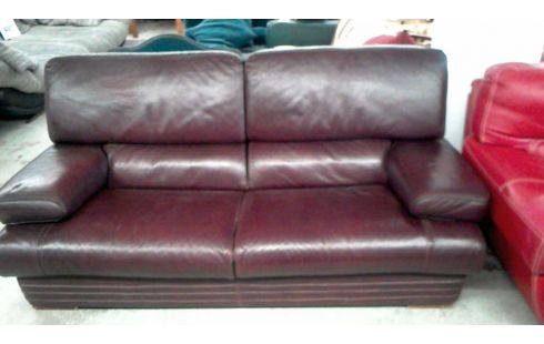 CANAPE CUIR BORDEAUX