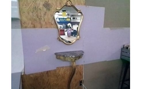 SELLETTE + MIROIR DORE