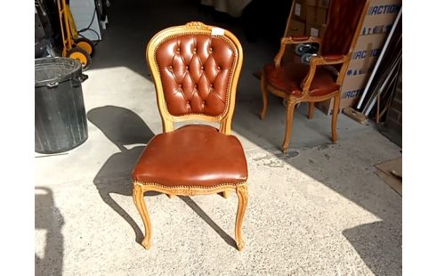 CHAISE louis xv à boutons chocolat