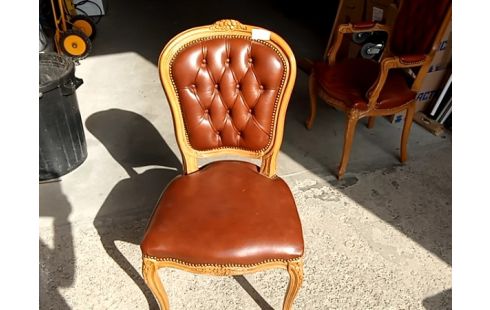 CHAISE louis xv à boutons chocolat