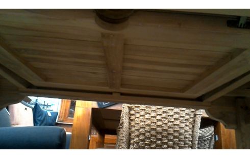 TABLE DE JARDIN OVALE TECK MET ALLONGE