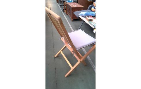 SALON DE JARDIN OVALE TECK, , 6 CHAISES