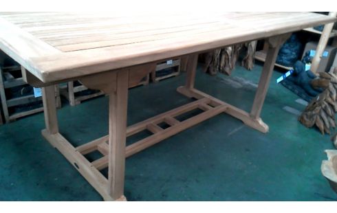 TABLE DE JARDIN RECTANGULAIRE TECK ALLONGE L UNITE