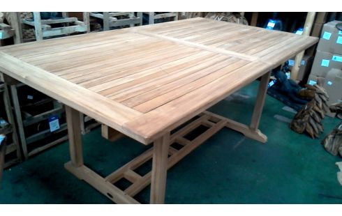 TABLE DE JARDIN RECTANGULAIRE TECK ALLONGE L UNITE