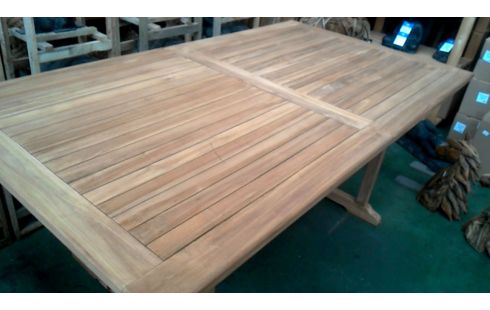 TABLE DE JARDIN RECTANGULAIRE TECK ALLONGE L UNITE
