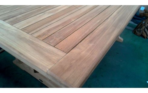 SALON DE JARDIN RECTANGULAIRE TECK, , 6 CHAISES SET