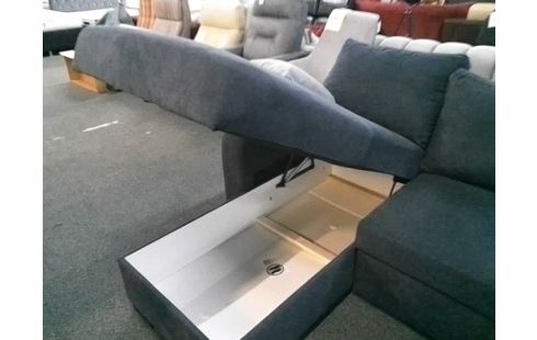 CANAPÉ D'ANGLE RÉVERSIBLE CONVERTIBLE TISSUS GRIS