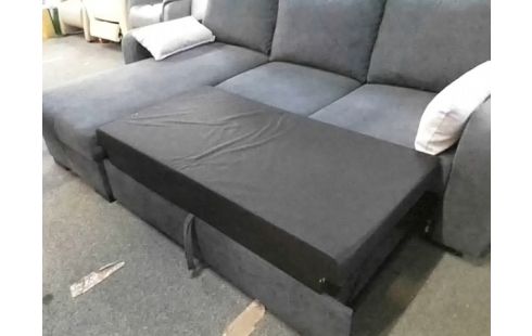 CANAPÉ D'ANGLE RÉVERSIBLE CONVERTIBLE TISSUS GRIS