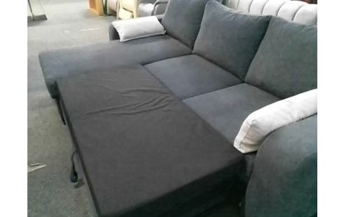 CANAPÉ D'ANGLE RÉVERSIBLE CONVERTIBLE TISSUS GRIS