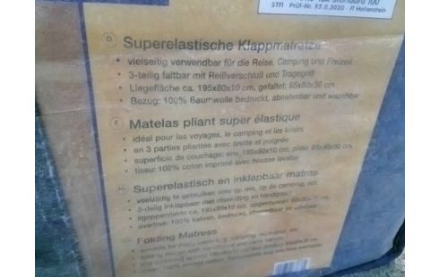 MATELAS PLIANT 195X80