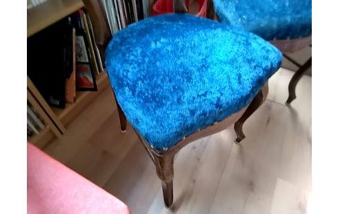 CHAISE ST L PHILIPPE VELOURS BLEU