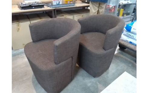 FAUTEUIL CRAPAUD TISSU MARRON