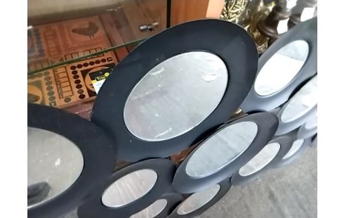 MIROIR Petits ronds metal noir