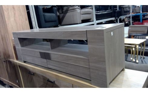 MEUBLE TELE GRIS 2 TIROIRS