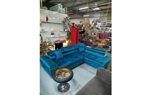 CANAPE D'ANGLE DROIT 5 P VELOURS - CONVERTIBLE DIMAS