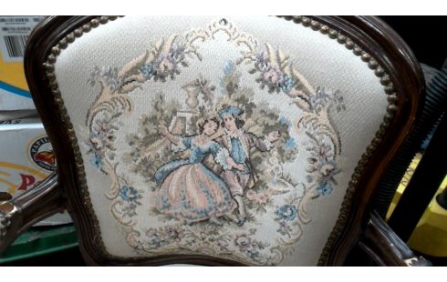 CHAISE BRANCHE STYLE LOUIS XV CAFE BEIGE