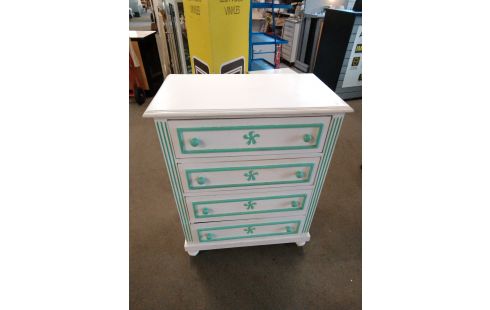 COMMODE BLANCHE VERTE