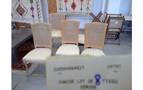 CHAISE LOT DE 6 TISSU CERUSE