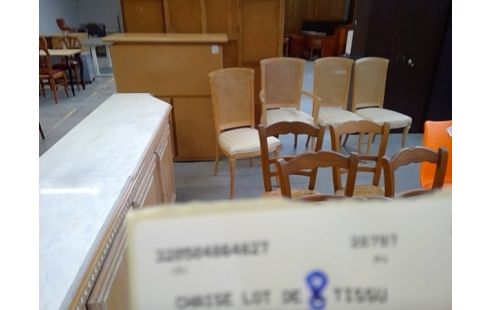 CHAISE LOT DE 6 TISSU CERUSE