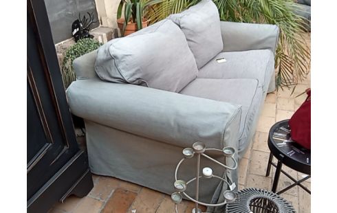 CANAPE 2 PLACES IKEA EKTORP TISSU GRIS