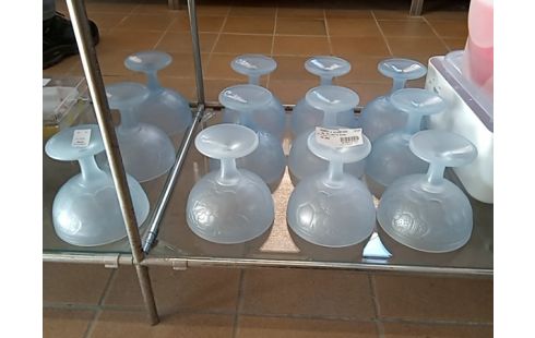 COUPES a glace lot de 12 verre bleu