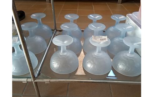 COUPES a glace lot de 12 verre bleu