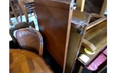 TABLE RONDE 2 ALLONGES STYLE REGENCE MERISIER