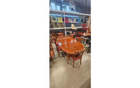 TABLE EN MERISIER + ALLONGE + 6 CHAISES