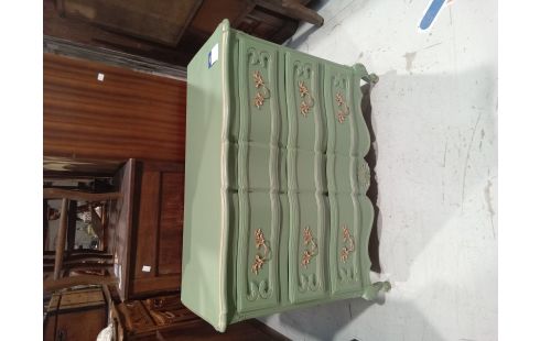 COMMODE 3 TIROIRS ST.ARBALETTE VERT OLIVE/DORE