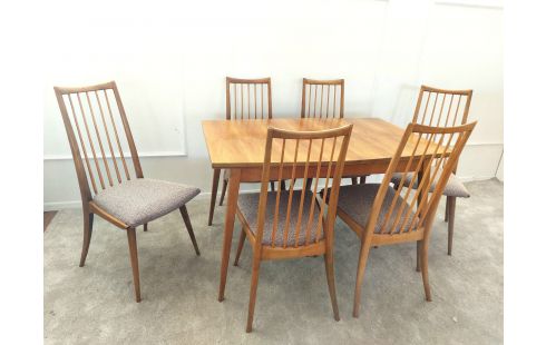 TABLE ERNST MARTIN DETTINGER + 6 CHAISES
