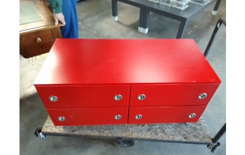 MEUBLE BAS 4 TIROIRS ROUGE