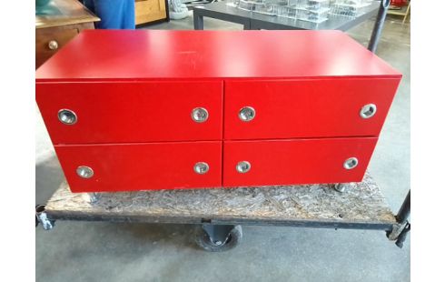 MEUBLE BAS 4 TIROIRS ROUGE